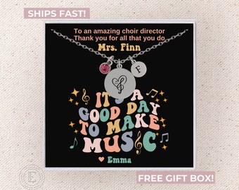 Choir Director Necklace Personalized Choir Director Appreciation Jewelry Choir Director Thank you Choir Director Custom End of Year Gift