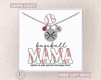 Baseball Mom Necklace Custom Baseball Mom Jewelry Personalized Baseball Mama necklace gift for Baseball Mama Custom Baseball Team Mom Gift