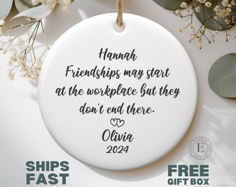 Personalized Coworker Ornament Custom Coworker Christmas Ornament for Work Friend Gift Work Bestie Work Friendship Gift Coworker Keepsake