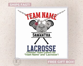 Lacrosse Player Necklace Custom Lacrosse Team Jewelry Personalized Lacrosse Player Jewelry Gift for Lacrosse Senior Night Lacrosse Necklace