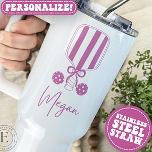 Pickleball Tumbler Custom Pickleball 40oz Tumbler Personalized Pickleball Tumbler Cup Pickleball Gift Pickleball Mug Pickleball Travel Cup