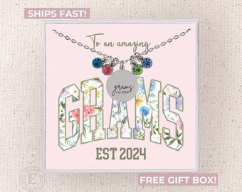 Collar de gramos Joyas de gramos personalizadas Collar de piedra natal de gramos personalizado Nuevo regalo de gramos Regalo de cumpleaños de gramos personalizado Regalo de Navidad de gramos