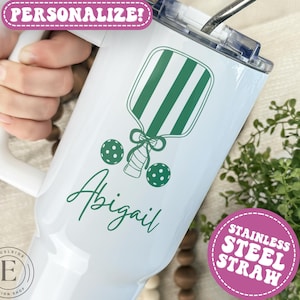 Pickleball Tumbler Custom Pickleball 40oz Tumbler Personalized Pickleball Tumbler Cup Pickleball Gift Pickleball Mug Pickleball Travel Cup