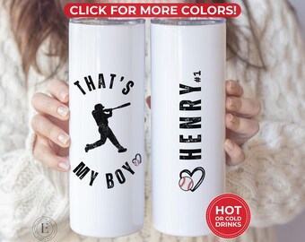 Personalized Baseball Mom Tumbler Custom Baseball Mom Tumbler Gift for Baseball Mom Cup Baseball Mama Tumbler Baseball Mom Thats My Boy