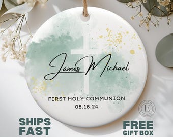Personalized First Communion Ornament Custom First Communion Gift First Communion Christmas Ornament Boy First Holy Communion 1st Holy