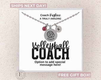 Volleyball Coach Necklace Custom Volleyball Coach Jewelry Personalized Volleyball Coach Gift for VB Coach End of Season Thank You Gift