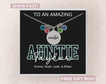 Collar de tía personalizado joyería de tía regalo personalizado para cumpleaños de tía nueva idea de regalo tía collar lindo regalo de Navidad para tía