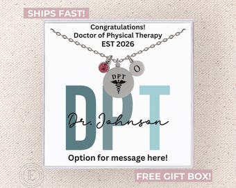 Doctor of Physical Therapy Graduation Custom Necklace Gift for DPT Graduation Jewelry PT Graduation Gift Personalized Dpt Grad Pt Necklace