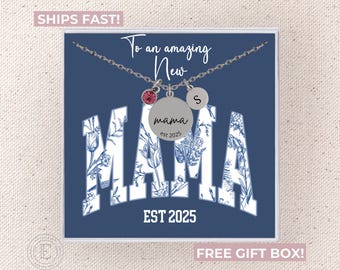 New Mom Necklace Personalized New Mom Jewelry Custom New Mommy Gift for Mothers Day Gift for New Mom Necklace Birthstone First Time Mom Gift