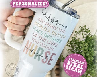 Personalized Nurse Gift Custom Nurse Gift Nurse Tumbler Personalized Nurse Tumbler Nurse 40oz Tumbler Nurse Appreciation Gift for Nurse