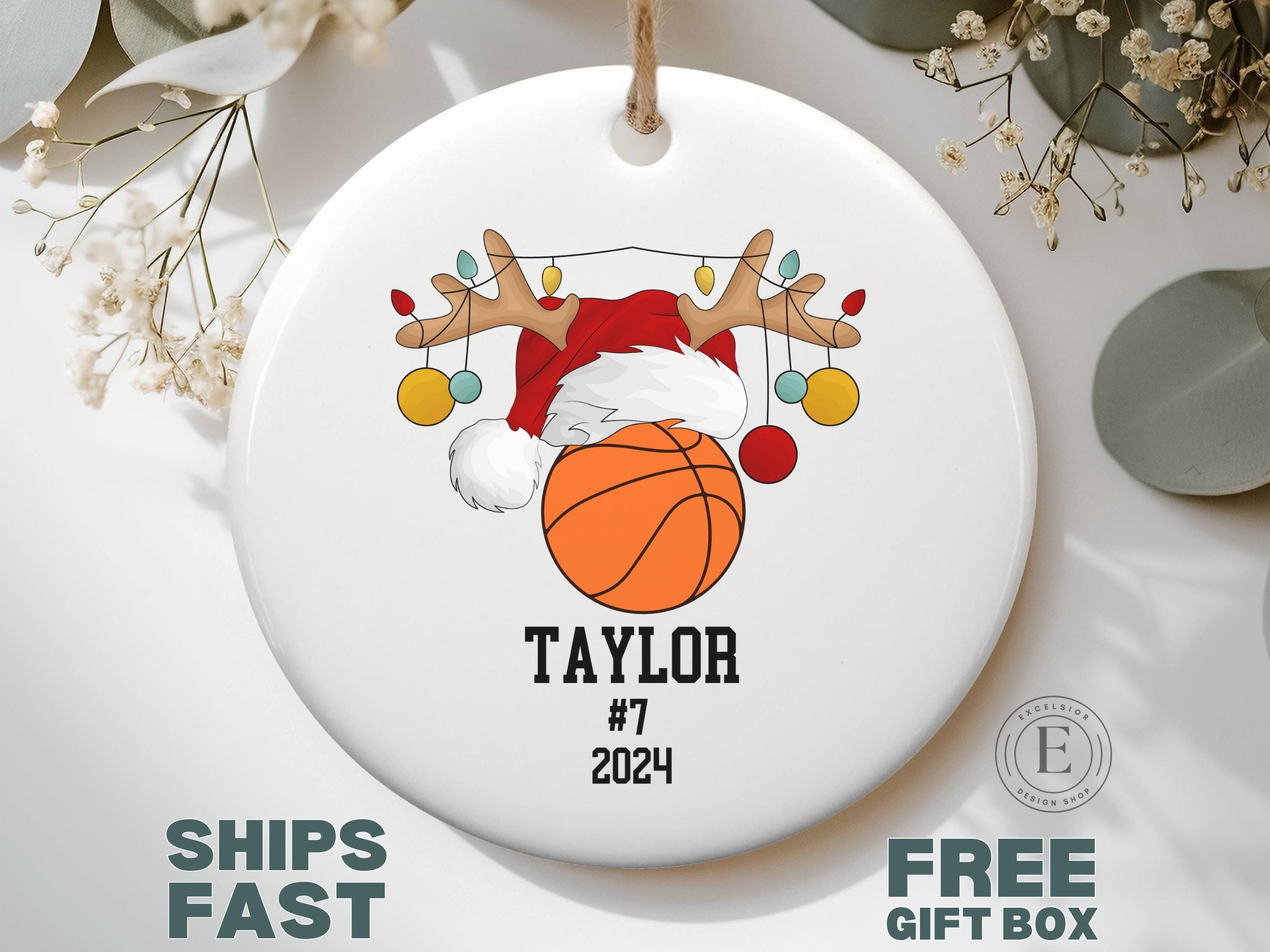 Personalized Basketball Ornament Custom Basketball Christmas Ornament for Basketball Player Basketball Ornament Travel Basketball Gift