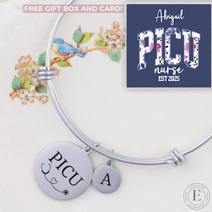 PICU Nurse Bracelet Personalized Pediatric ICU Nurse Jewelry Custom Picu Nurse Bracelet for Pediatric Intensive Care Nurse Gift Idea PICU