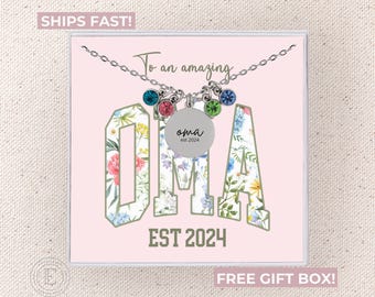 Collar para abuela, joyería personalizada para abuela, collar con piedra natal para nietos de abuela, regalo personalizado para abuela, cumpleaños de abuela para abuela, Navidad