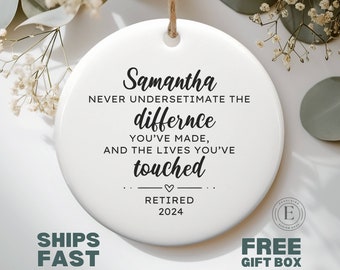 Personalized Retirement Ornament Custom Gift for Retirement Gift for Retiree Custom Name Retirement Christmas Ornament Retirement Party Gift
