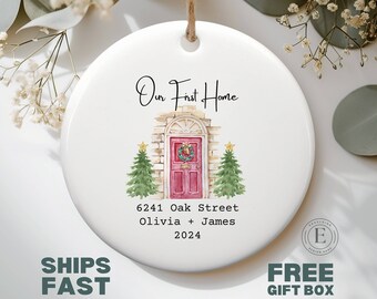Our First House Christmas Ornament Personalized Our First Home Ornament Custom New Home Ornament Gift for New Home Owners Housewarming Gift