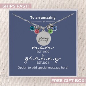 Granny Necklace Personalized Granny Jewelry Custom Granny Grandkids Birthstone Gift New Granny Gift Custom Granny Birthday Granny Christmas