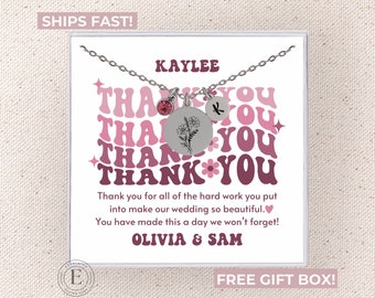 Wedding Planner Thank You Necklace Custom Thank You Wedding Planner Jewelry Personalized Wedding Planner Thank You Gifts Wedding Coordinator