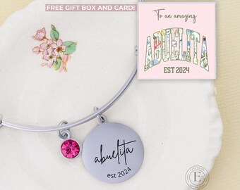 Abuelita Bracelet Custom Abuelita Jewelry Personalized Abuelita Birthstone Bracelet Gift for New Abuelita Birthday Abuelita Christmas Gift