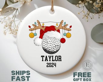 Adorno de golf personalizado Adorno navideño de golf personalizado para golfistas Adorno de golf para niñas Recuerdo de golf Regalo de golf para amantes del golf Regalo de golf para niños