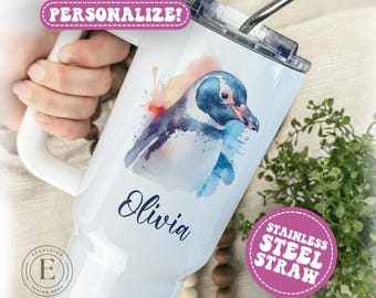 Custom Penguin Tumbler Personalized Penguin Tumbler Penguin Travel Mug Penguin Lover Gift Penguin Christmas Gift Cute Penguin Gift for Her