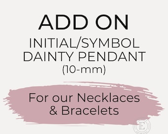 Colgante delicado con inicial o símbolo de 10 mm