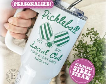 Pickleball Bachelorette Tumbler Custom Pickleball Social Club Pickleball Cup Pickleball Mug Personalized Pickleball Birthday Pickelball