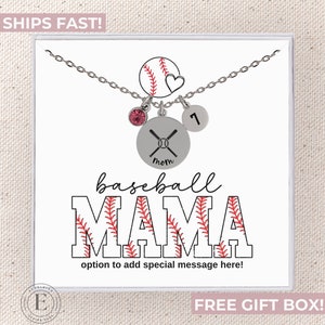 Baseball Mom Necklace Custom Baseball Mom Jewelry Personalized Baseball Mama necklace gift for Baseball Mama Custom Baseball Team Mom Gift