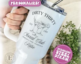 Personalized 30th birthday tumbler Custom 30th birthday trip tumbler 30th Birthday Trip for 30th Birthday Cup Thirty Birthday Dirty Thirty