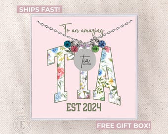 Tia Necklace Custom Tia Jewelry Personalized Tia Birthstone Necklace Gift for New Tia Birthday Tia Christmas Tia Gift from Niece for Tia