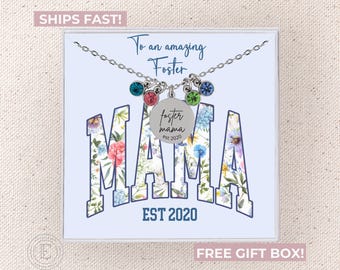 Foster Mom Necklace Personalized Foster Mama Necklace Custom Foster Mom Jewelry Personalized Foster Mama Gift for New Foster Mom Mothers Day