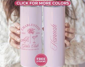 Custom Charleston Bachelorette Tumbler Cup, Charleston Bach Party Gift, Charleston Bachelorette Trip Gift, Charleston Bach Trip Favor