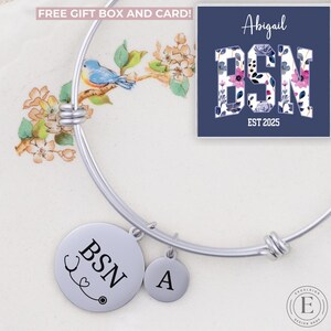 BSN Bracelet Personalized BSN Graduation Gift BSN Custom Gifts for Bsn Bangle Bracelet New Bsn Gift Idea for Bsn Appreciation Jewelry