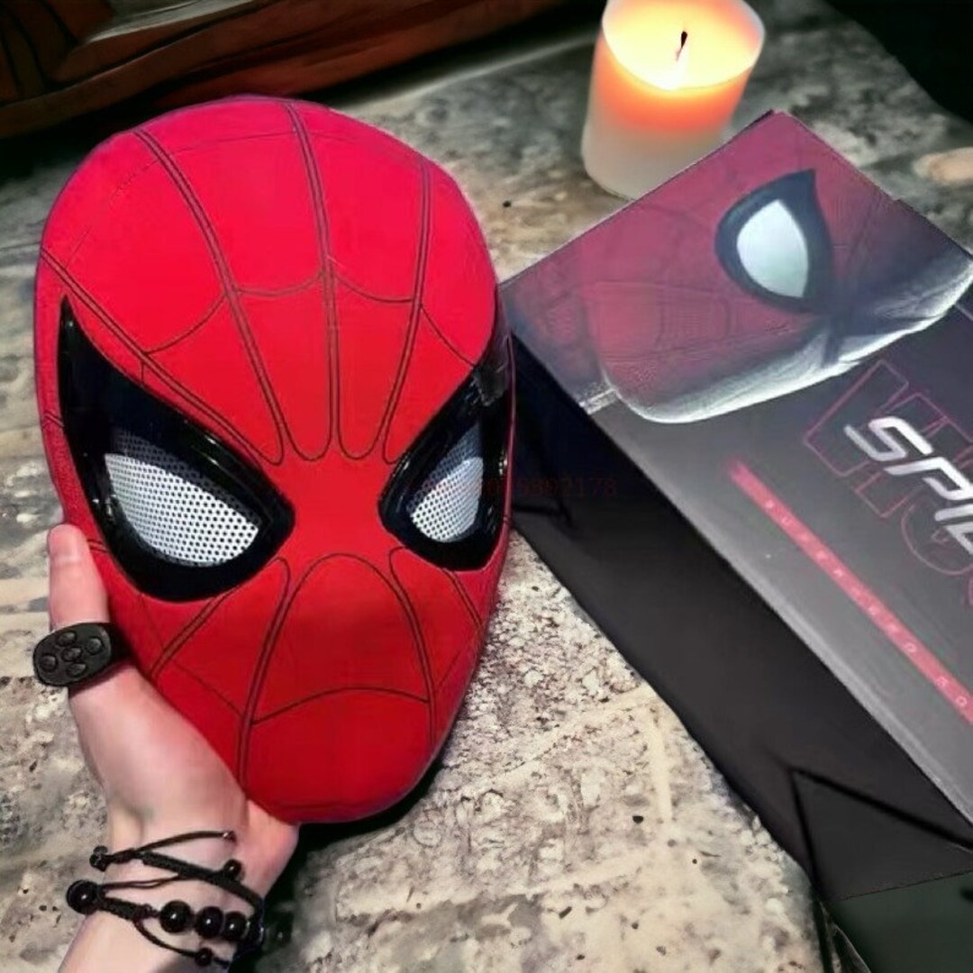 Spiderman Mask Blinkable Eyes Spider Man Cosplay Etsy