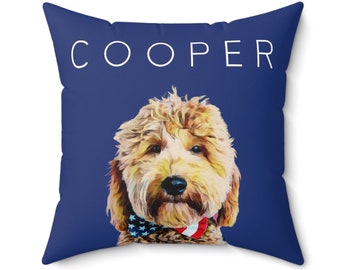 Custom Pet Pillow with Photo Name, Custom Dog Pillow, Personalized Dog Pillow, Custom Cat Pillow, Pet Memorial, Pet Loss Gift, Dog Lovers