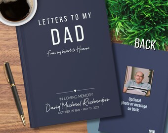 Personalized Loss of Father memorial gift, Letters to my Dad, Remembrance, Loss of a Parent, Grief Journal, Letters Heaven, Love Heaven