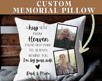Personalized Photo Memorial Pillow, Bereavement Gift, Custom Remembrance Gift, In Memory Of, Loss of Loved One, Loss of Parent, Loss of Son