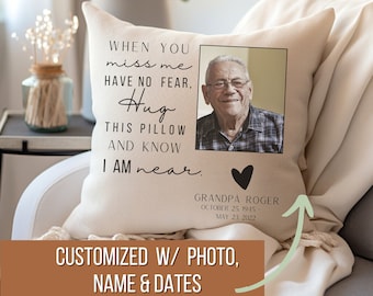 Personalized Photo Memorial Pillow, Bereavement Gift, Loss of Father, Loss of Son, Custom Remembrance Gift, In Memory Of, Loss of Loved One