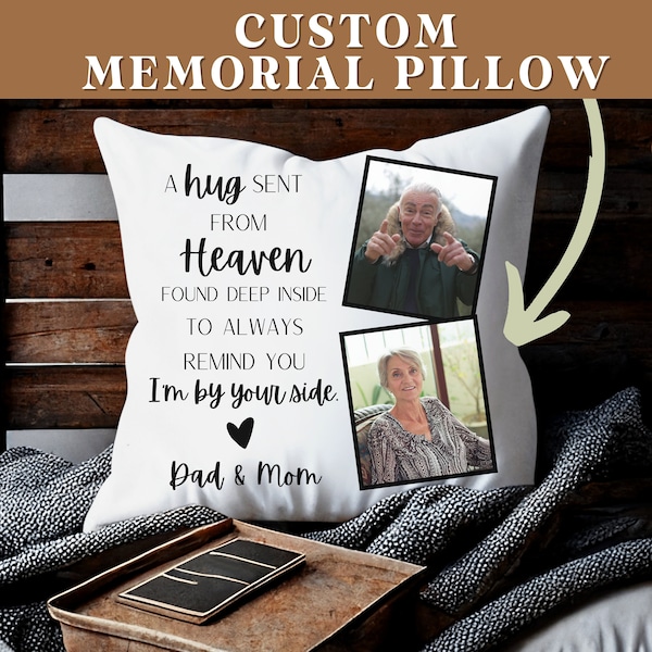 Personalized Photo Memorial Pillow, Bereavement Gift, Custom Remembrance Gift, In Memory Of, Loss of Loved One, Loss of Parent, Loss of Son