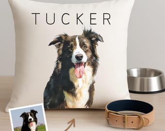 Custom Pet Pillow with Photo Name, Custom Dog Pillow, Personalized Dog Pillow, Custom Cat Pillow, Pet Memorial, Pet Loss Gift, Dog Lovers