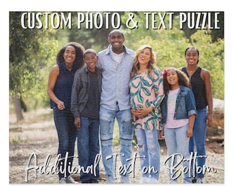 Custom Photo and Text Jigsaw Photo Puzzle, Personalized Puzzle, Gift for Family, Mother's Day Gift, Father's Day Gift