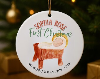 Personalized Baby First Christmas Ornament, Baby's First Christmas, Baby Gift, Personalized Baby Gift, Custom Baby Ornament, First Christmas