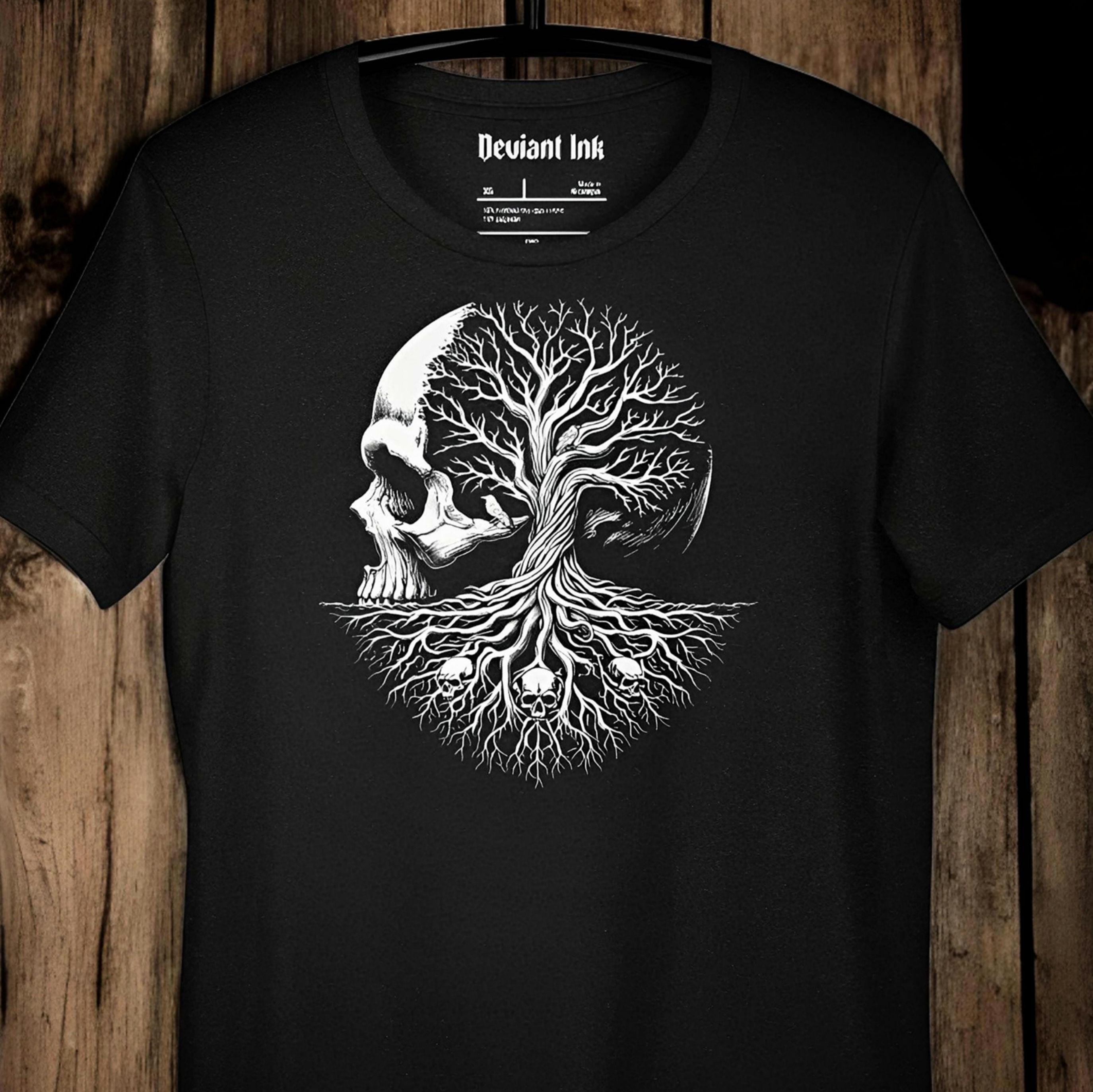 Yggdrasil T-shirt: Tree of Life and Death, Viking Skull Graphic - Etsy