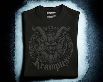 Merry Krampus T-Shirt: Holiday Gothic Unisex Tee