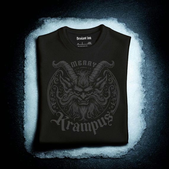 Merry Krampus T-Shirt: Holiday Gothic Unisex Tee