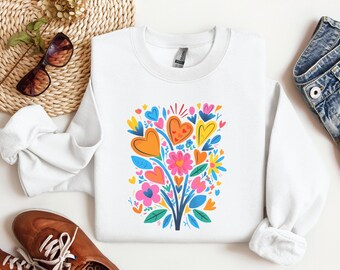 Floral Sweatshirt, Flower Sweatshirt, Wildflower Sweatshirt, Gift For Women, Cottagecore Sweatshirts, Botanical Sweatshirts