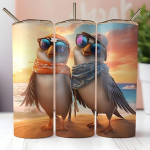 Birds On A Holiday 20oz Skinny Tumbler | Sublimation Design | Digital Design | Download PNG | DIGITAL ONLY | Digital Download | Birds | 1022