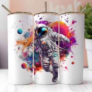 Astronauta 1 - 20 oz Skinny Tumbler Design de sublimação Design digital Download PNG Instantâneo SOMENTE DIGITAL Espaço Sci-Fi 1024