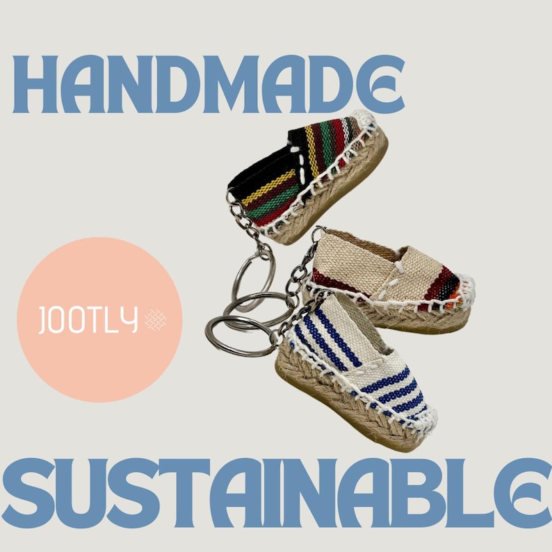 Mini Espadrille Shoe Keychains | Cute Party Favors | Eco-friendly ...