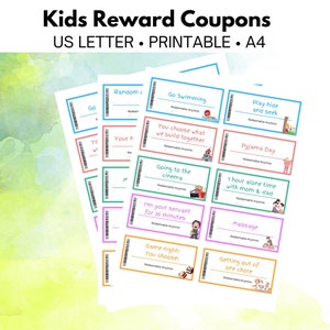 Cupones de recompensa para niños