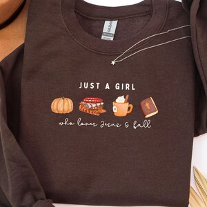 Just a girl who loves fall sweatshirt, comfort color thanksgiving shirt, pumpkin spice sweater for her, church apparel christian women tee